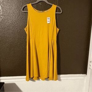 Yellow Charlotte Russe Sleeveless Skater Style Minidress